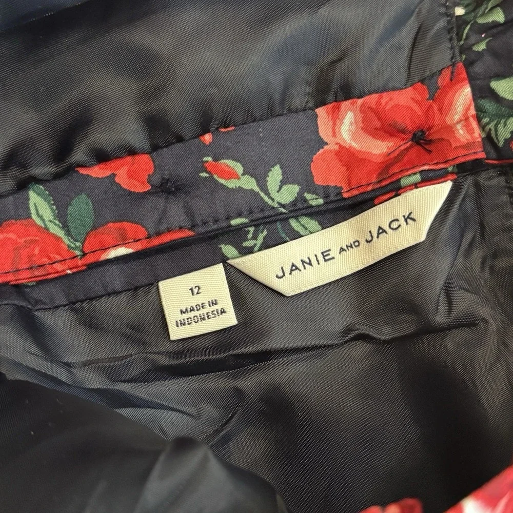 Janie and Jack x American Girl Navy Blue Rose Print Dress Size 12 Dress Like Me